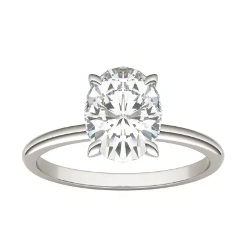 Charles & Colvard ct. tw. Lab Created Moissanite Oval Solitaire Ring 14K White Gold