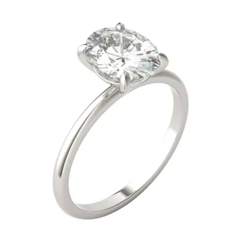 Charles & Colvard ct. tw. Lab Created Moissanite Oval Solitaire Ring 14K White Gold