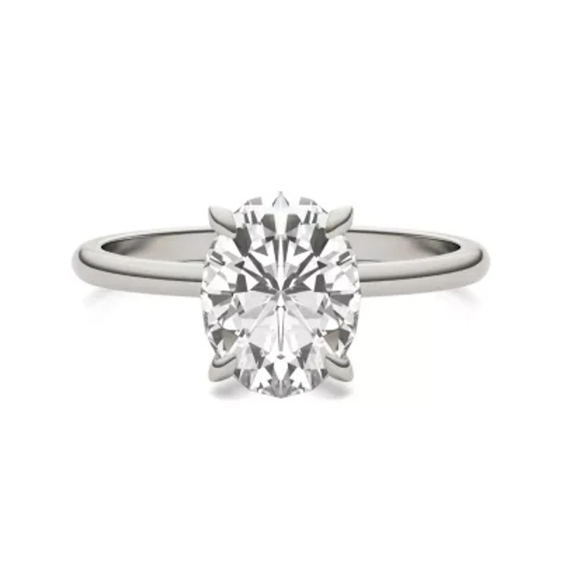 Charles & Colvard ct. tw. Lab Created Moissanite Oval Solitaire Ring 14K White Gold