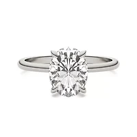 Charles & Colvard ct. tw. Lab Created Moissanite Oval Solitaire Ring 14K White Gold