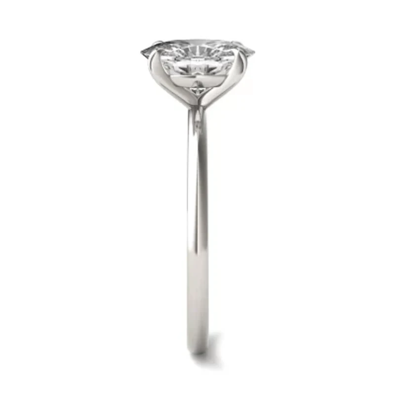 Charles & Colvard ct. tw. Lab Created Moissanite Oval Solitaire Ring 14K White Gold