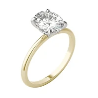 Charles & Colvard 2.1 ct. tw. Lab Created Moissanite Oval Solitaire Ring 14K White and Yellow Gold