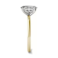 Charles & Colvard 2.1 ct. tw. Lab Created Moissanite Oval Solitaire Ring 14K White and Yellow Gold
