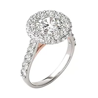 Charles & Colvard 3.14 ct. tw. Lab Created Moissanite Round Cathedral Halo Ring