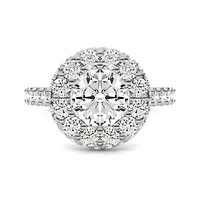 Charles & Colvard 3.14 ct. tw. Lab Created Moissanite Round Cathedral Halo Ring
