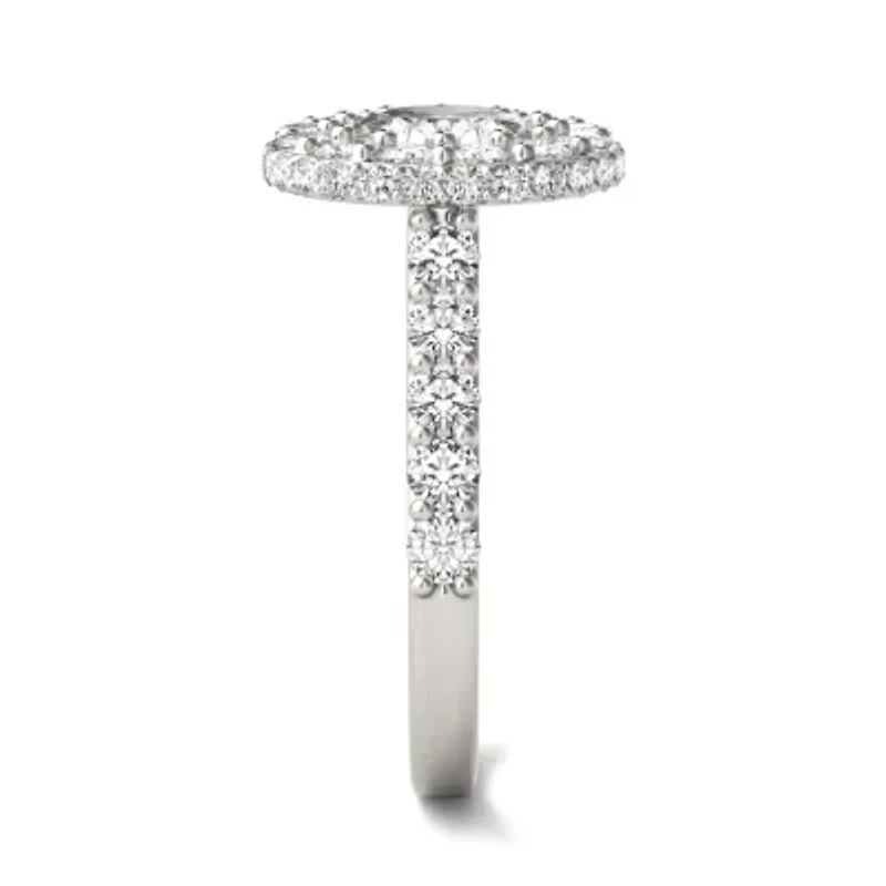 Charles & Colvard 3.14 ct. tw. Lab Created Moissanite Round Cathedral Halo Ring