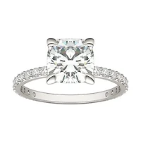 2.42 ct. tw. Lab Created Moissanite Cushion Engagement Ring 14K White Gold