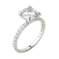 2.42 ct. tw. Lab Created Moissanite Cushion Engagement Ring 14K White Gold