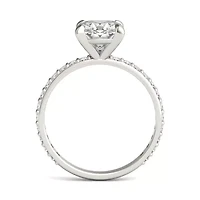 2.42 ct. tw. Lab Created Moissanite Cushion Engagement Ring 14K White Gold