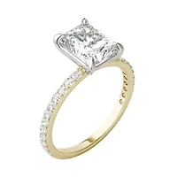 Charles & Colvard 3.12 ct. tw. Lab Created Moissanite Radiant Engagment Ring 14K White and Yellow Gold