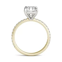 Charles & Colvard 3.12 ct. tw. Lab Created Moissanite Radiant Engagment Ring 14K White and Yellow Gold