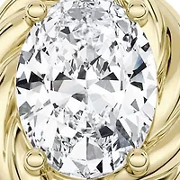 2.10 ct. tw. Lab Created Moissanite Oval Twist Solitaire Ring Sterling Silver 14K Vermeil