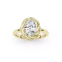 2.10 ct. tw. Lab Created Moissanite Oval Twist Solitaire Ring Sterling Silver 14K Vermeil