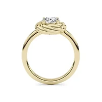 2.10 ct. tw. Lab Created Moissanite Oval Twist Solitaire Ring Sterling Silver 14K Vermeil