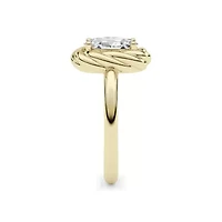 2.10 ct. tw. Lab Created Moissanite Oval Twist Solitaire Ring Sterling Silver 14K Vermeil