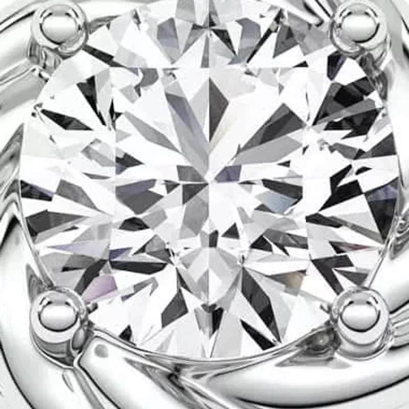 1.50 ct. tw. Lab Created Moissanite Round Twist Head Ring Sterling Silver