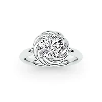 1.50 ct. tw. Lab Created Moissanite Round Twist Head Ring Sterling Silver