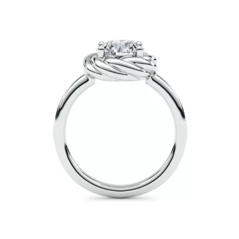 1.50 ct. tw. Lab Created Moissanite Round Twist Head Ring Sterling Silver