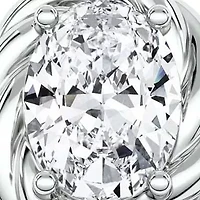 2.10 ct. tw. Lab Created Moissanite Oval Twist Solitaire Ring Sterling Silver