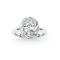 2.10 ct. tw. Lab Created Moissanite Oval Twist Solitaire Ring Sterling Silver