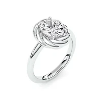 2.10 ct. tw. Lab Created Moissanite Oval Twist Solitaire Ring Sterling Silver