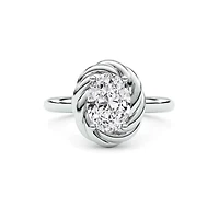 2.10 ct. tw. Lab Created Moissanite Oval Twist Solitaire Ring Sterling Silver