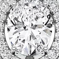 2.16 ct. tw. Lab Created Moissanite Oval Double Halo Ring Sterling Silver