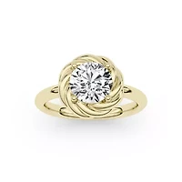 1.50 ct. tw. Lab Created Moissanite Round Twist Head Ring Sterling Silver 14K Vermeil