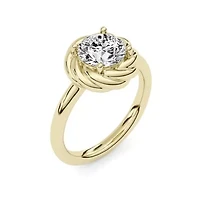 1.50 ct. tw. Lab Created Moissanite Round Twist Head Ring Sterling Silver 14K Vermeil