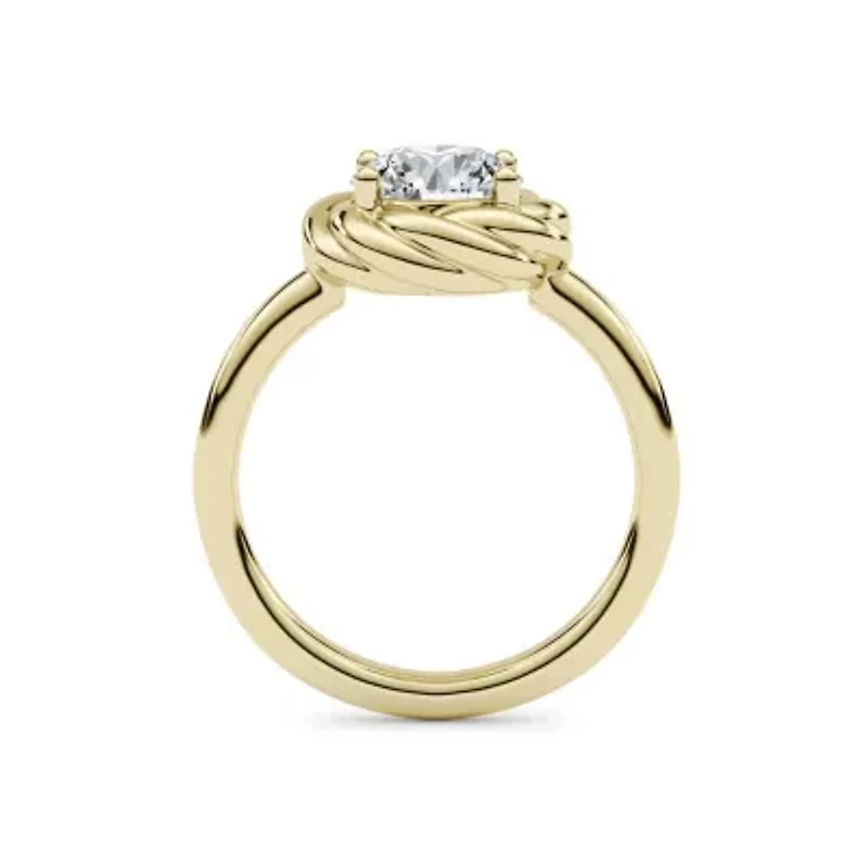 1.50 ct. tw. Lab Created Moissanite Round Twist Head Ring Sterling Silver 14K Vermeil