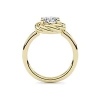 1.50 ct. tw. Lab Created Moissanite Round Twist Head Ring Sterling Silver 14K Vermeil