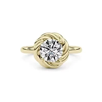 1.50 ct. tw. Lab Created Moissanite Round Twist Head Ring Sterling Silver 14K Vermeil