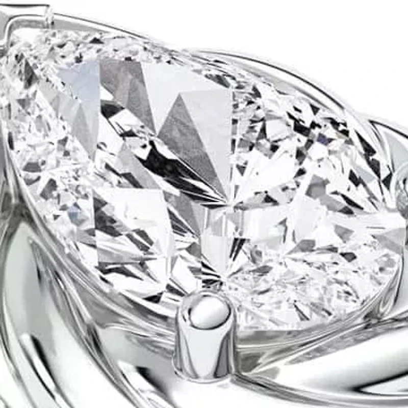 2.10 ct. tw. Lab Created Moissanite Pear Twist Solitaire Ring Sterling Silver