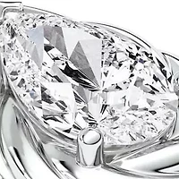 2.10 ct. tw. Lab Created Moissanite Pear Twist Solitaire Ring Sterling Silver