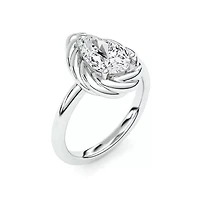 2.10 ct. tw. Lab Created Moissanite Pear Twist Solitaire Ring Sterling Silver