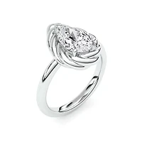 2.10 ct. tw. Lab Created Moissanite Pear Twist Solitaire Ring Sterling Silver
