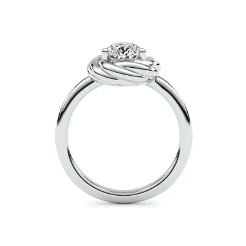 2.10 ct. tw. Lab Created Moissanite Pear Twist Solitaire Ring Sterling Silver