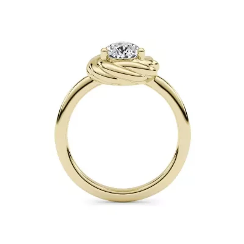 2.10 ct. tw. Lab Created Moissanite Pear Twist Solitaire Ring Sterling Silver 14K Vermeil