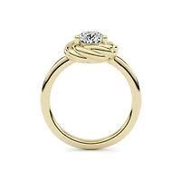 2.10 ct. tw. Lab Created Moissanite Pear Twist Solitaire Ring Sterling Silver 14K Vermeil
