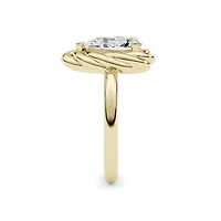 2.10 ct. tw. Lab Created Moissanite Pear Twist Solitaire Ring Sterling Silver 14K Vermeil
