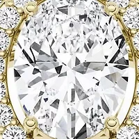 2.16 ct. tw. Lab Created Moissanite Oval Double Halo Ring Sterling Silver 14K Vermeil