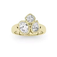 1.66 ct. tw. Lab Created Moissanite Cushion Geometric Statement Ring Sterling Silver 14K Vermeil