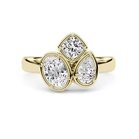 1.66 ct. tw. Lab Created Moissanite Cushion Geometric Statement Ring Sterling Silver 14K Vermeil