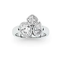 1.66 ct. tw. Lab Created Moissanite Cushion Geometric Statement Ring Sterling Silver