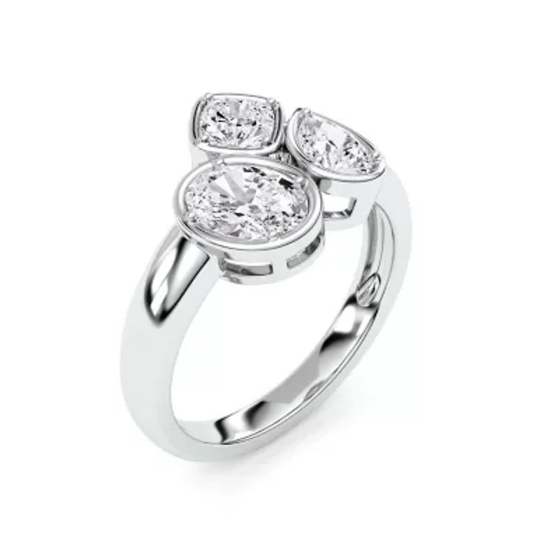 1.66 ct. tw. Lab Created Moissanite Cushion Geometric Statement Ring Sterling Silver