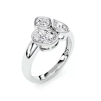 1.66 ct. tw. Lab Created Moissanite Cushion Geometric Statement Ring Sterling Silver