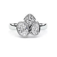1.66 ct. tw. Lab Created Moissanite Cushion Geometric Statement Ring Sterling Silver
