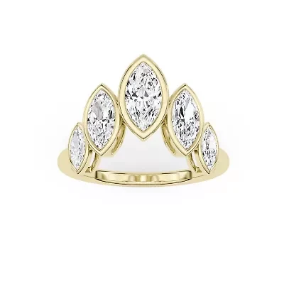 1.46 ct. tw. Lab Created Moissanite Marquise Cocktail Statement Ring Sterling Silver 14K Vermil