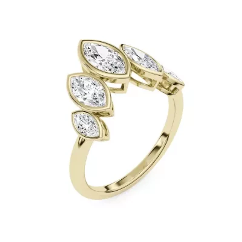 1.46 ct. tw. Lab Created Moissanite Marquise Cocktail Statement Ring Sterling Silver 14K Vermil
