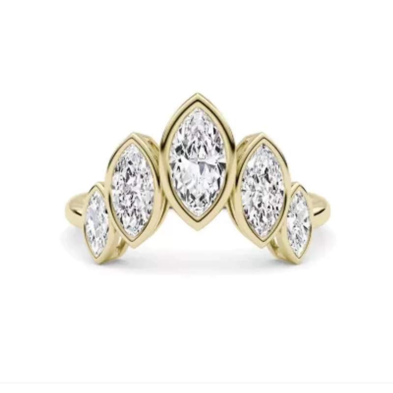 1.46 ct. tw. Lab Created Moissanite Marquise Cocktail Statement Ring Sterling Silver 14K Vermil